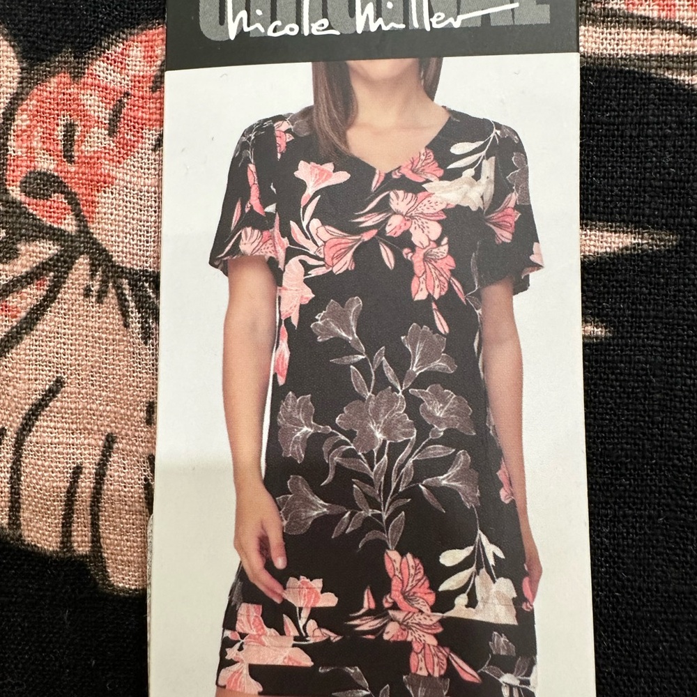 Nicole Miller Black and Pink Dress
